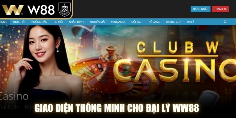 Giao diện thông minh cho đại lý WW88 giúp theo dõi doanh thu thời gian thực